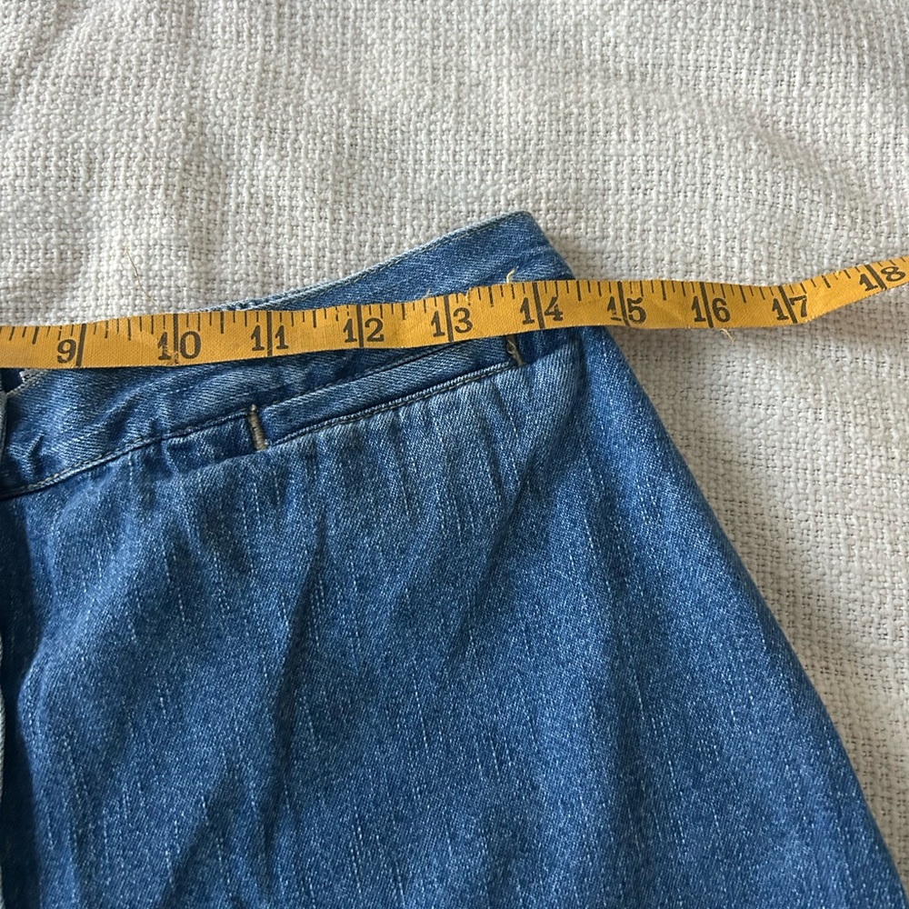 Vintage 90’s Blue Button-Front Denim Skort - Picture 4 of 7